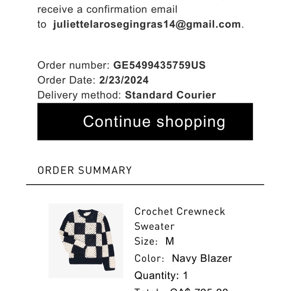 This is the crochet sweater from the spring 2024 Aimé Leon Dore collection. - Picture 3 of 3